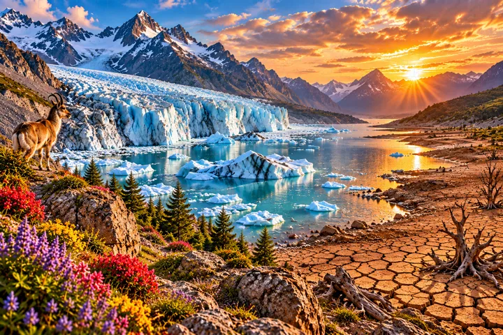 Glaciares y sequía en contraste