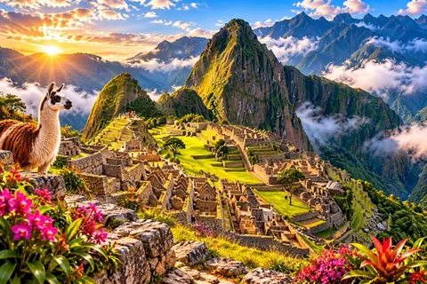 Ilustración de Machu Picchu y el legado inca
