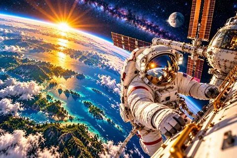 Ilustración de Una caminata espacial