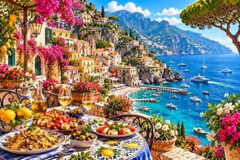 Ilustración de Sabores de la costa italiana